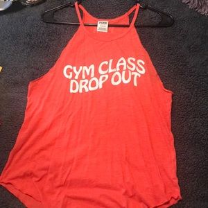 Pink “razor back tank”